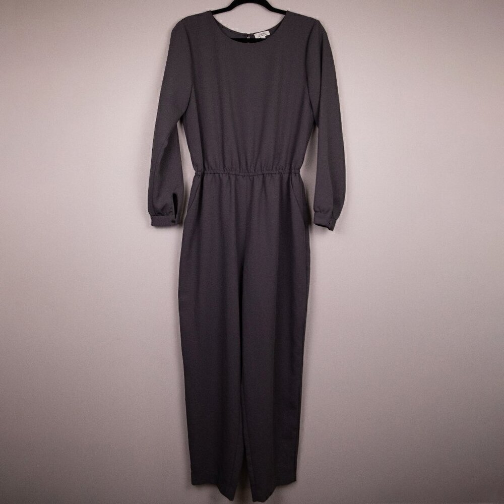 Aritzia Wilfred Dessin charcoal long sleeve jumpsuit-L